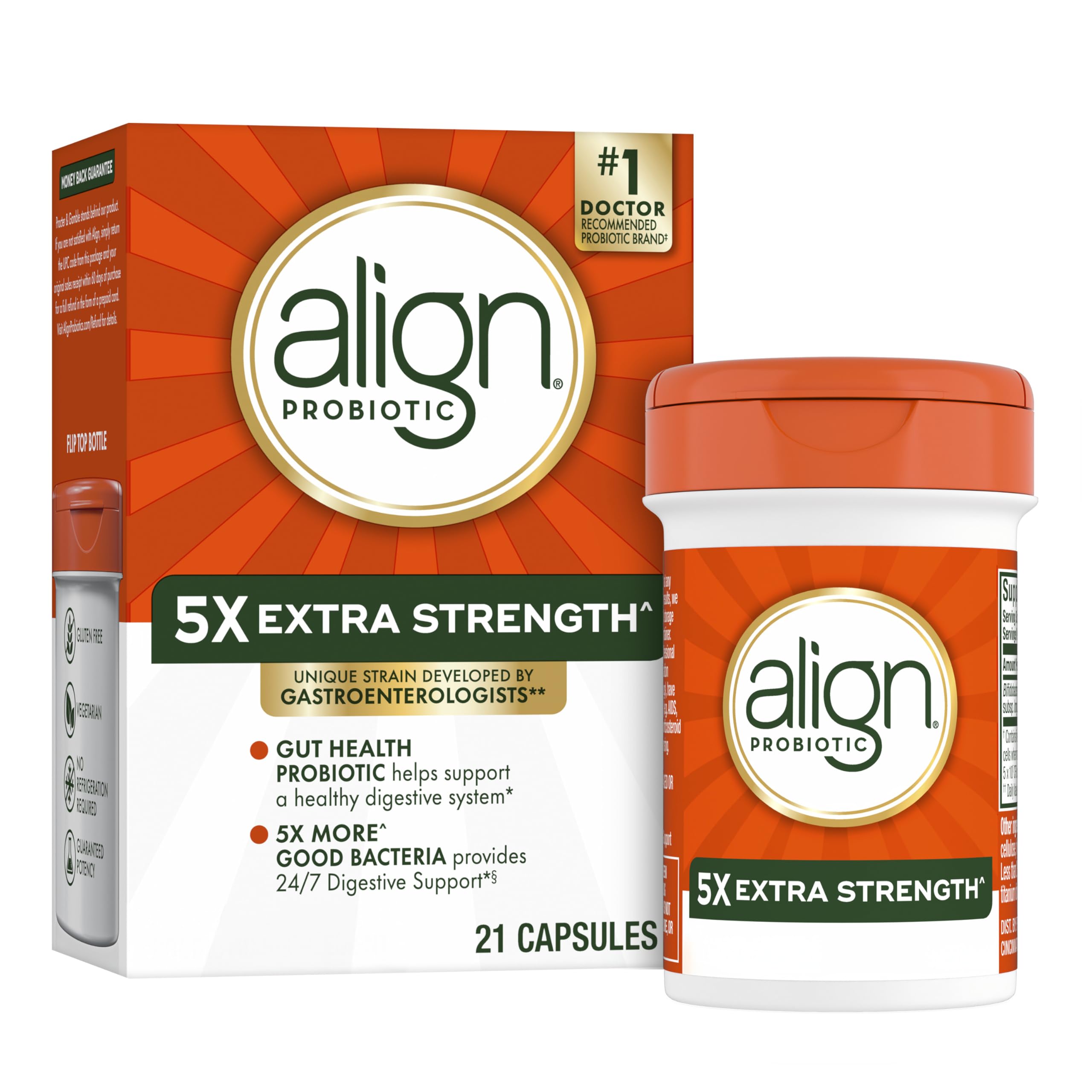 Align Probiotic, Extra Strength, Probiotics for Women and Men, Probiotics for Men, Probiotic Capsules have 5X CFUs, 42 Capsules