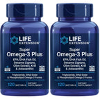 Life Extension Super Omega-3 Plus EPA/DHA Fish Oil, Sesame Lignans, Olive Extract, Krill & Astaxanthin - Heart, Brain & Joint Health Support - Gluten-Free, Non-GMO - 120 Softgels