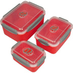 Buy now Microwave Food Storage Containers- Set of 3 Nesting Microwave Cookware Meal Prep Containers w Locking Steam Vent Lids- BPA Free, Fridge and Freezer Safe at indiglob india