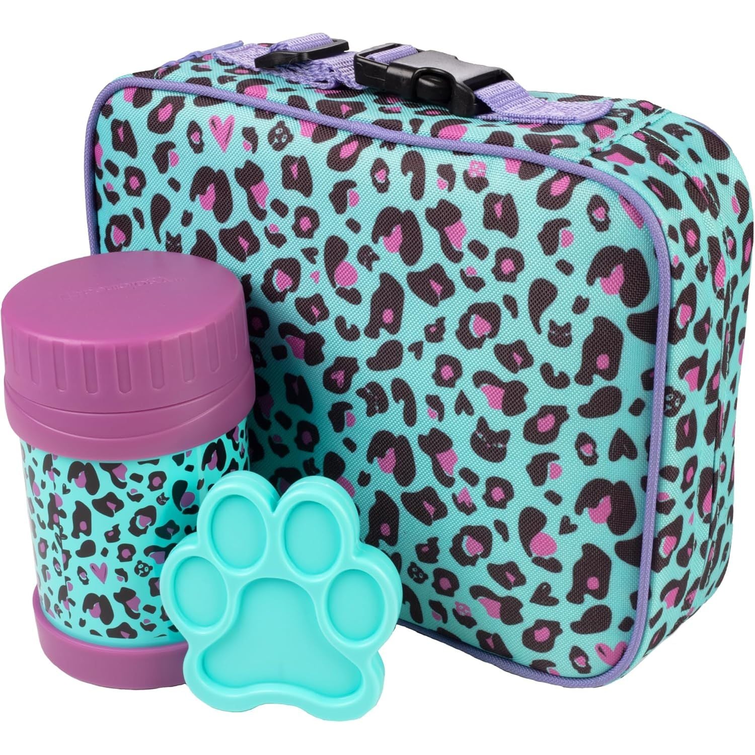 Buy now Bentology Kids Lunch Bag Set w Matching Reusable Food Jar & Hard Ice Pack- Unicorn- Insulated Tote, Stainless Steel thermos & Freezer Pack to Keeps Food Fresh for Hours- Back to School Lunch Box Kits Cheetah at indiglob india