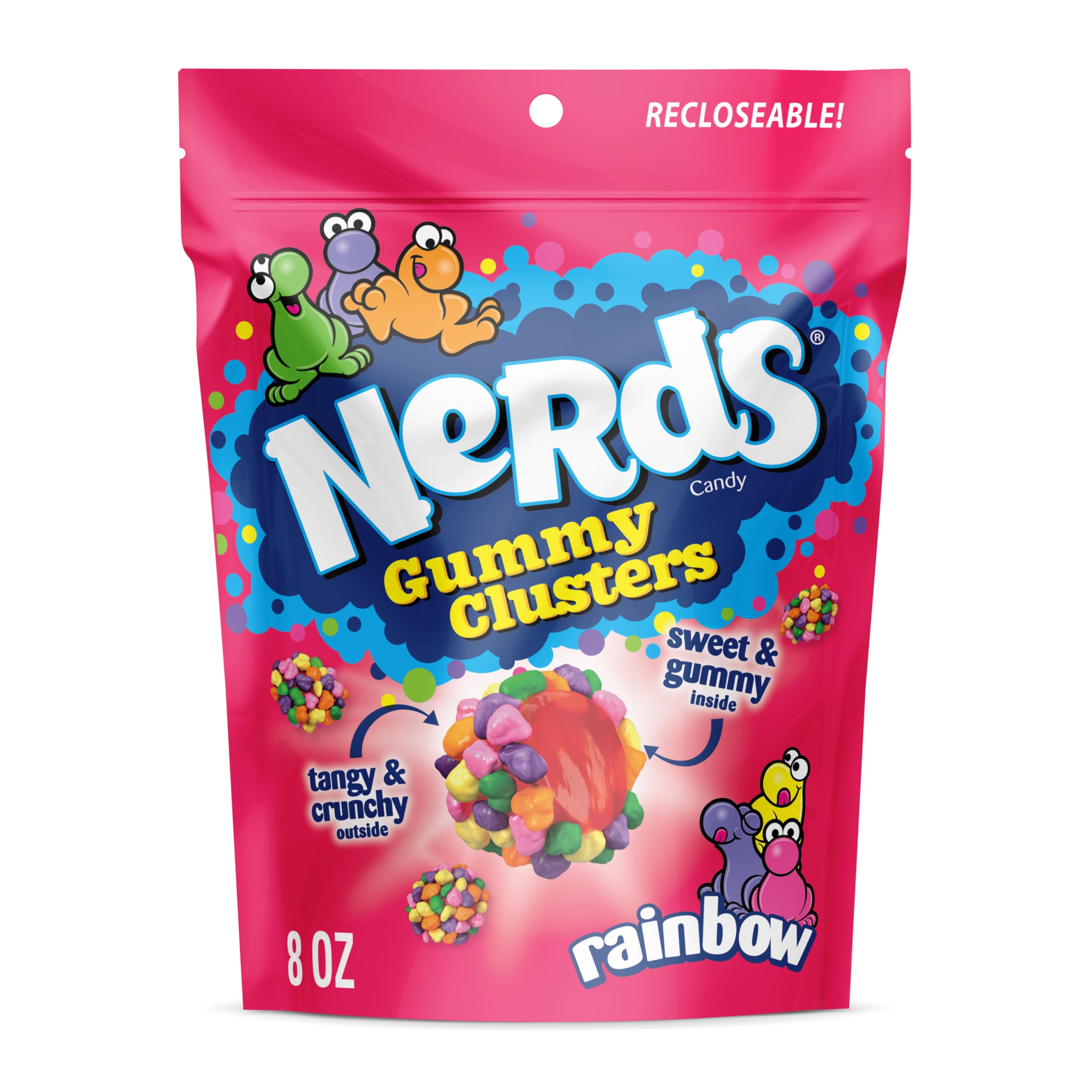 Buy now NERDS Gummy Clusters Candy, Rainbow, Crunchy and Gummy, 8 oz Rainbow 8 oz (Pack of 1) at indiglob india