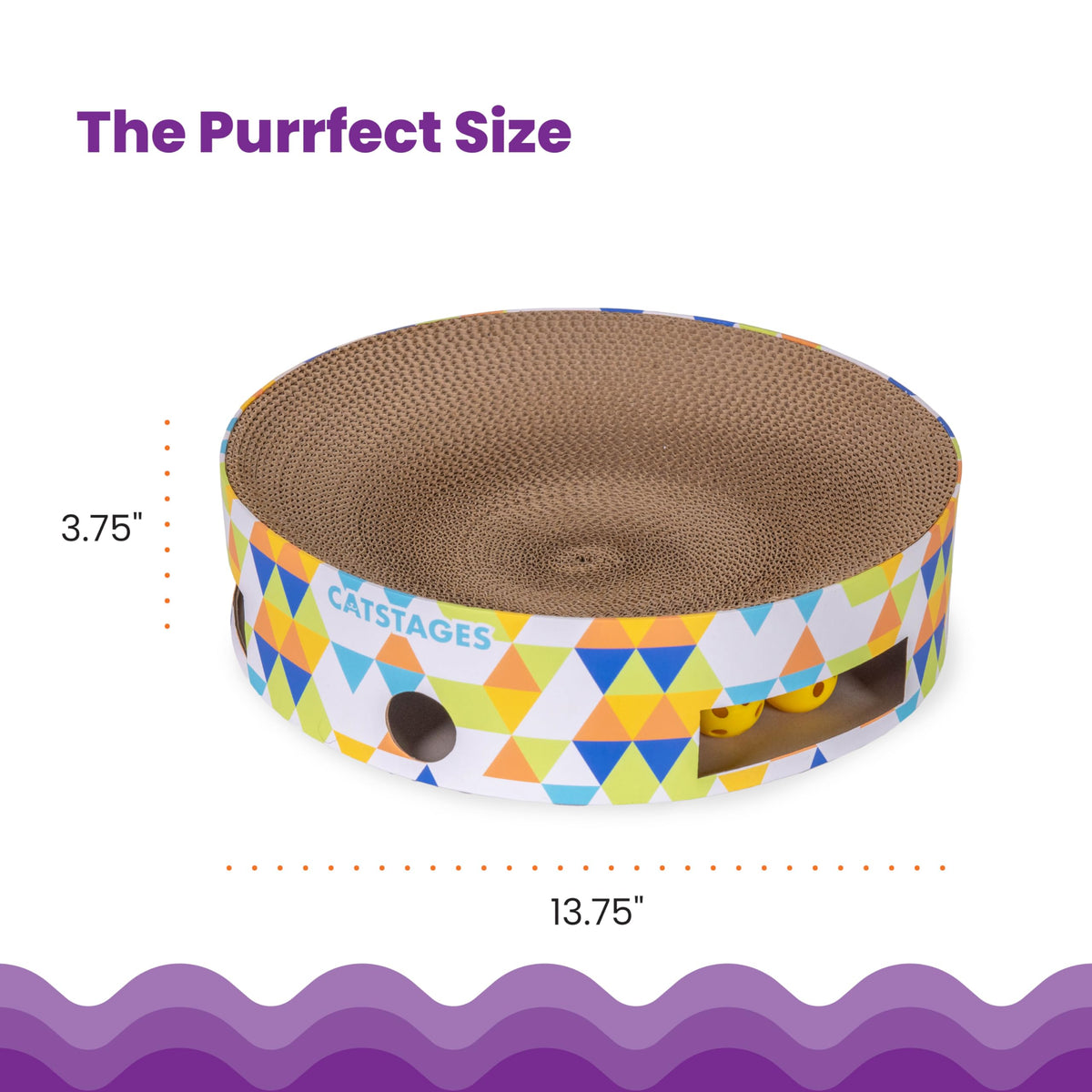 Catstages Bowl Track Scratcher 3-in-1 Ball Track, Scratcher, Lounger, 13.8"