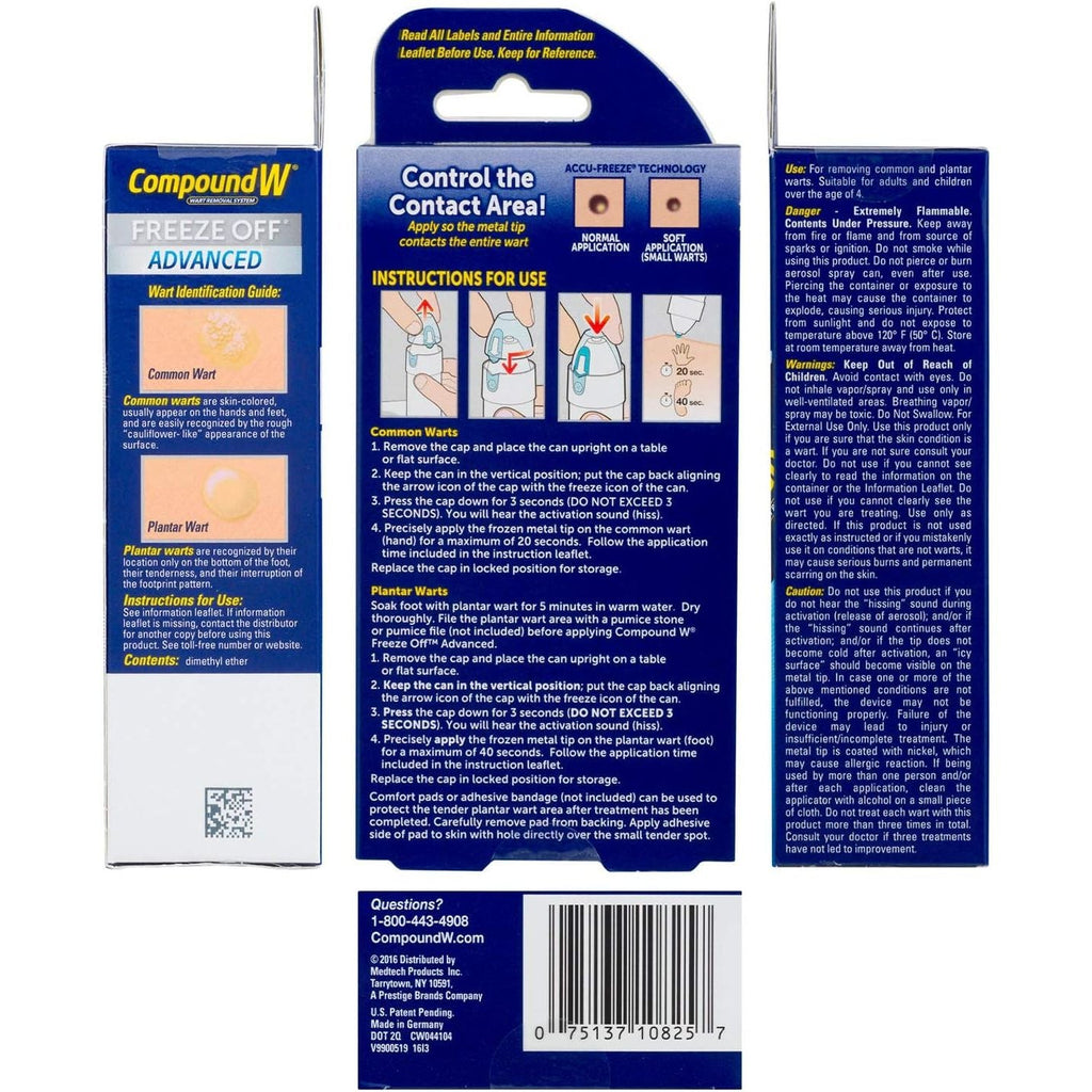 Buy now Compound W Freeze Off Advanced Wart Remover, Precision Tip Accu-Freeze Applicator, 15 Wart Removal Treatments at indiglob india