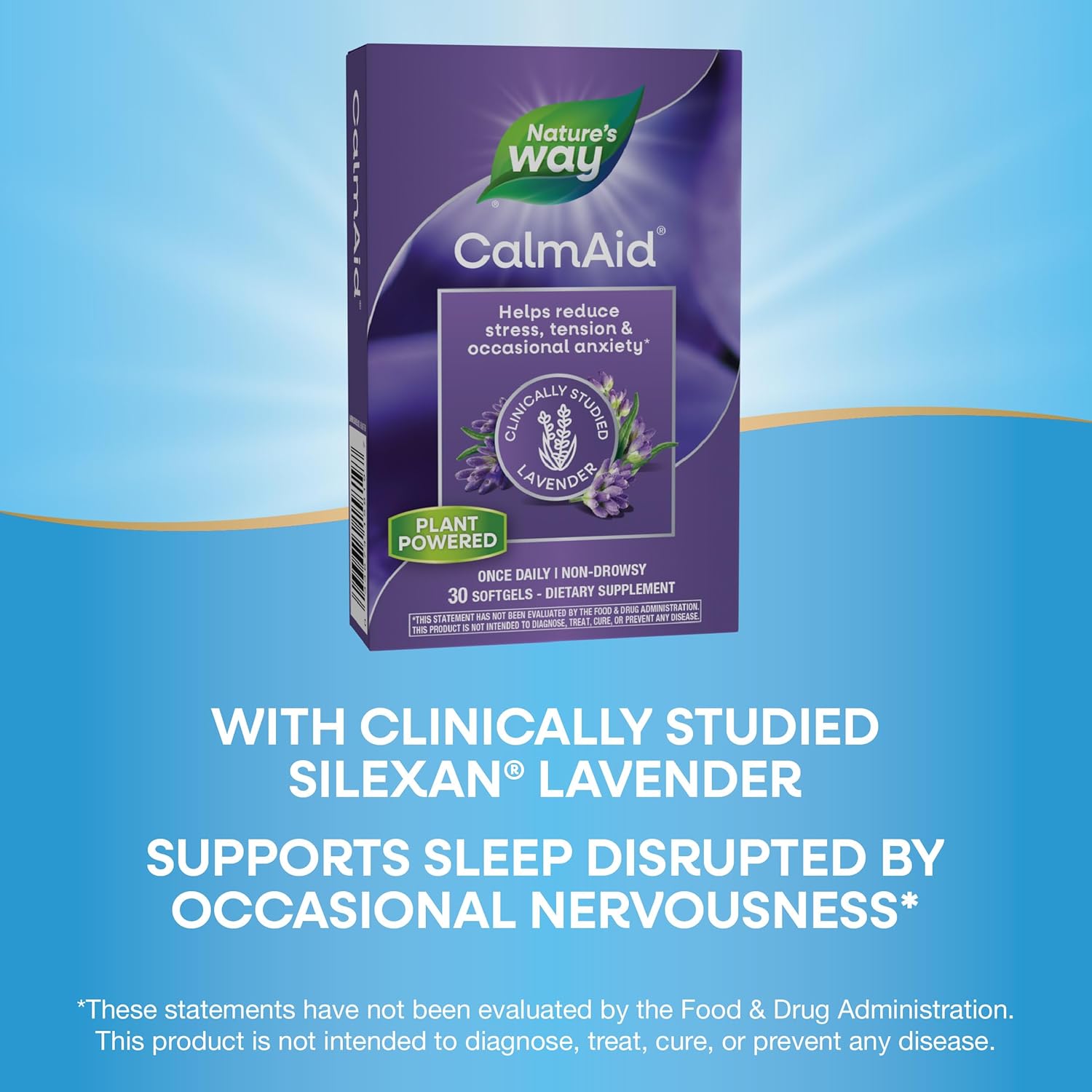 Buy now Nature's Way CalmAid, Helps Manage Stress and Tension*, Clinically Studied Lavender, Non-Drowsy, 30 Softgels at indiglob india