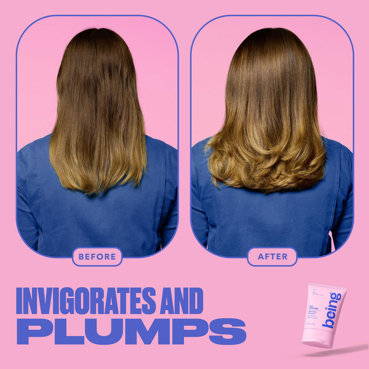 being BIG VOLUME Thickening Shampoo and Conditioner Set 354mL with Avocado and Macadamia Oil