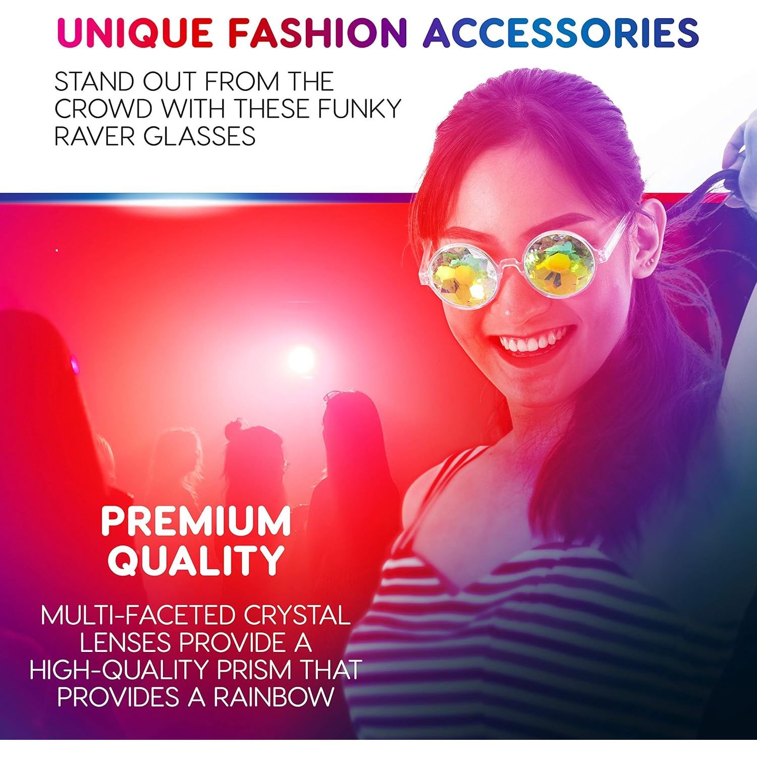 Buy now SoJourner Bags Kaleidoscope Glasses - Trippy Psychedelic Rave Goggles - Funky Prism Glasses For Raves - Festival Accessories at indiglob india