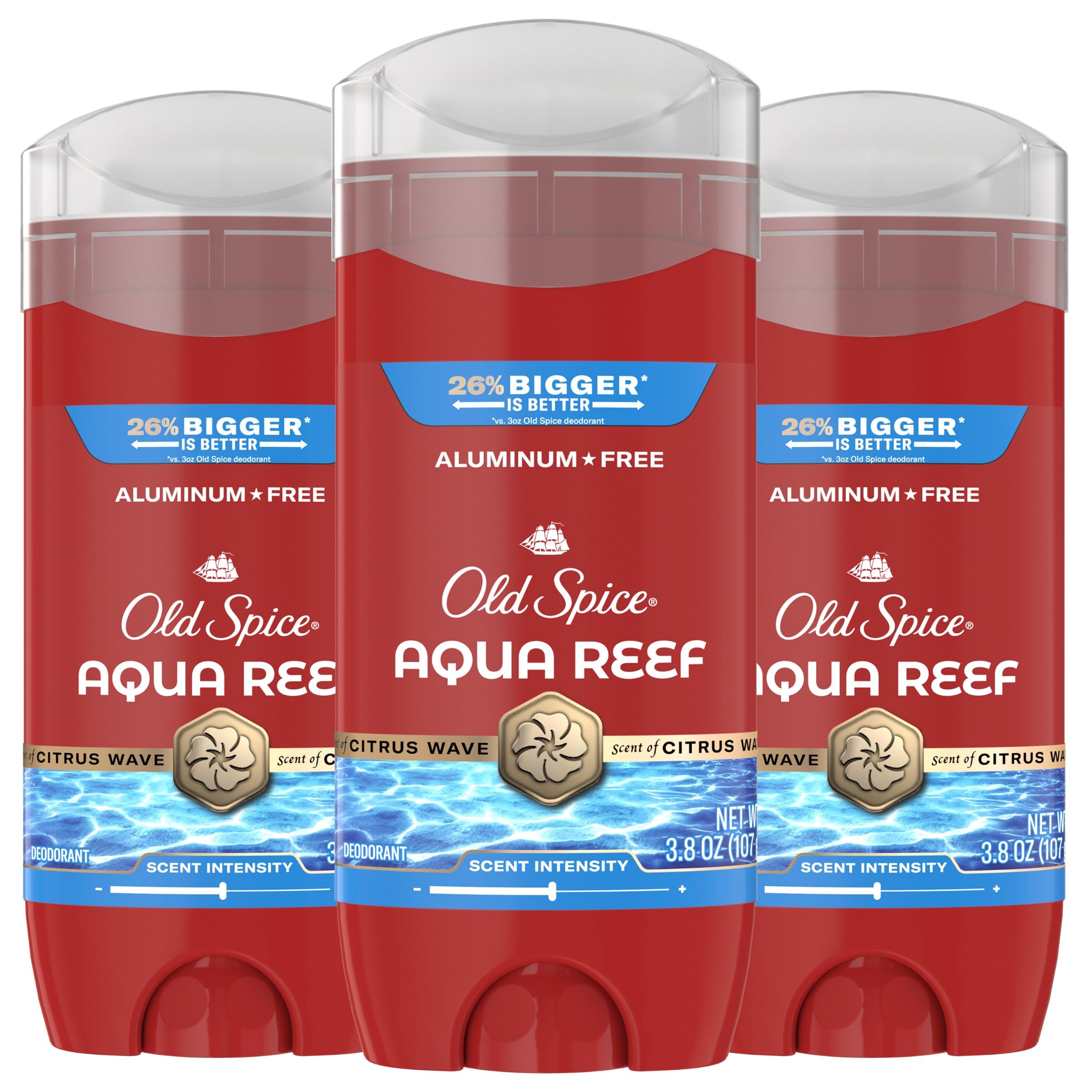 Old Spice Aluminum Free Deodorant for Men, 24/7 Protection to Eliminate Odors, 24/7 Freshness & Lasting Scent, Swagger with Lime & Cedarwood Scent, 3.8 oz (Pack of 3)