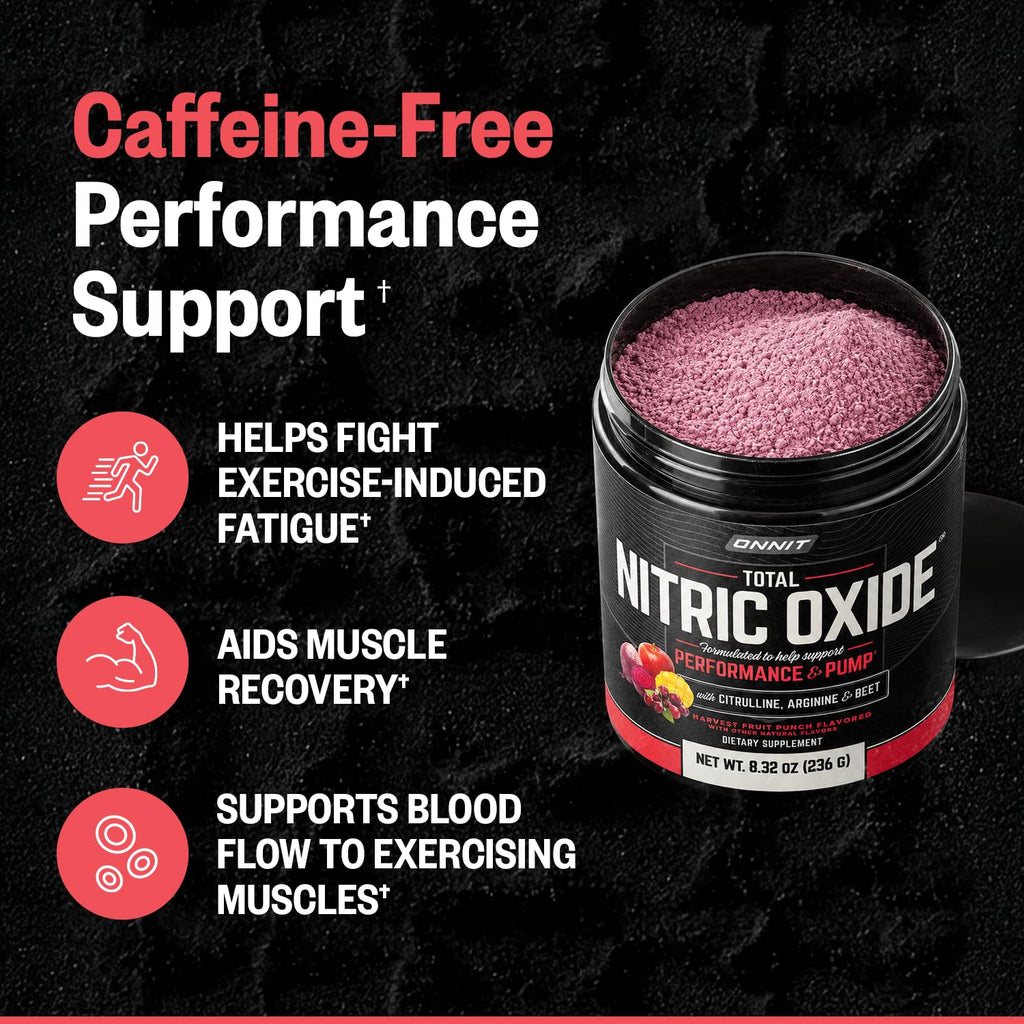 ONNIT Total Nitric Oxide Pre-Workout Powder, Harvest Fruit Punch, 20 SRV