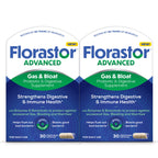 Florastor Advanced Gas & Bloat Probiotic, 30 Capsules (Pack of 2) | Digestive Enzymes and Botanicals, Plus Probiotics for Digestive Health