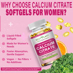 Calcium Supplements for Women Softgels, High Absorption Calcium Citrate Supplement Essential Mineral Calcium 1200 mg with Vitamin D3 Magnesium for Bone Health Support, Non-GMO, 2 Month Supply