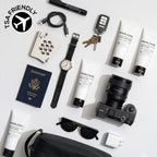 MARLOWE.Men's Travel Kit, Face + Body Essentials, TSA Friendly 3.4 oz Each | Travel Essentials, TSA Friendly Body Wash, Body Lotion, Facial Scrub & Facial Moisturizer