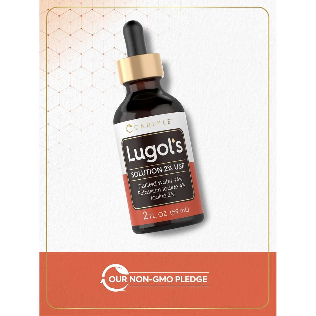 Carlyle Lugols Iodine 2 Percent | 2 fl oz (Pack of 1) | Potassium Iodide and Iodine Solution 2% Liquid Drops