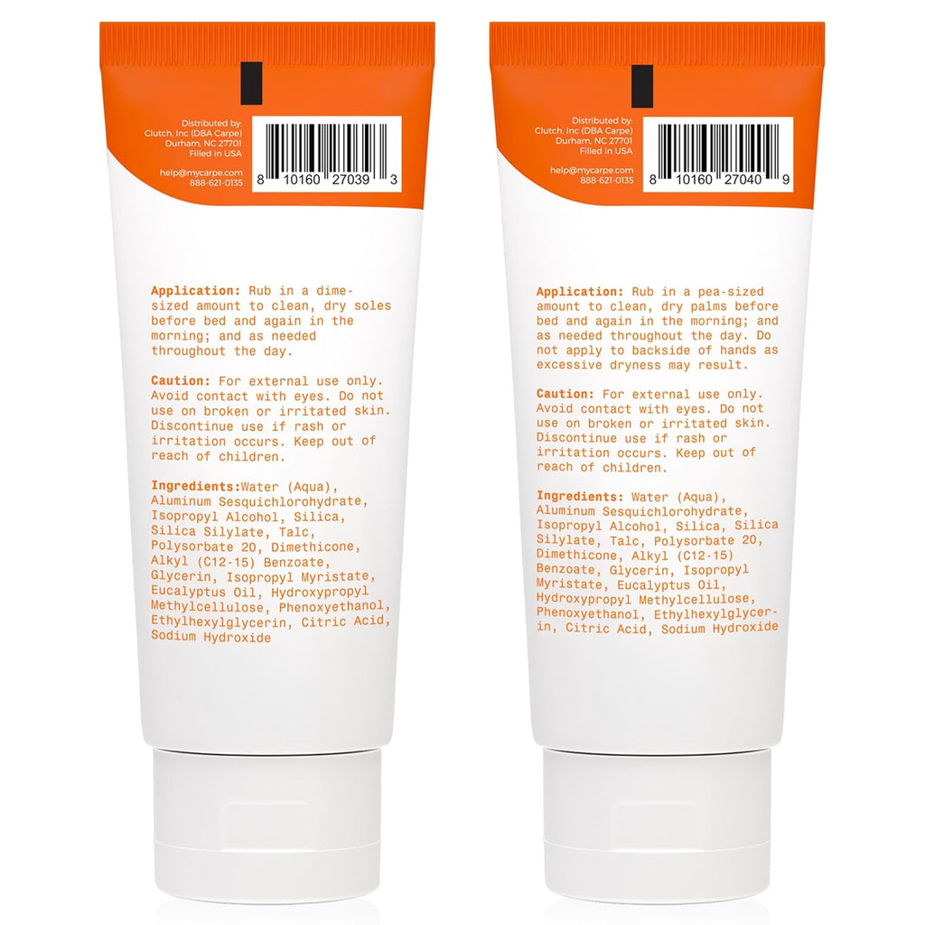 Buy now Carpe Sweat Absorbing Hand and Foot Lotion Bundle (3 Hand and 3 Foot Tubes), Stop Sweaty Hands and Sweaty, Smelly Feet, Dermatologist-Recommended at indiglob india