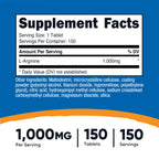 Nutricost L-Arginine 1000mg, Amino Acid Tablets (150 Tablets)