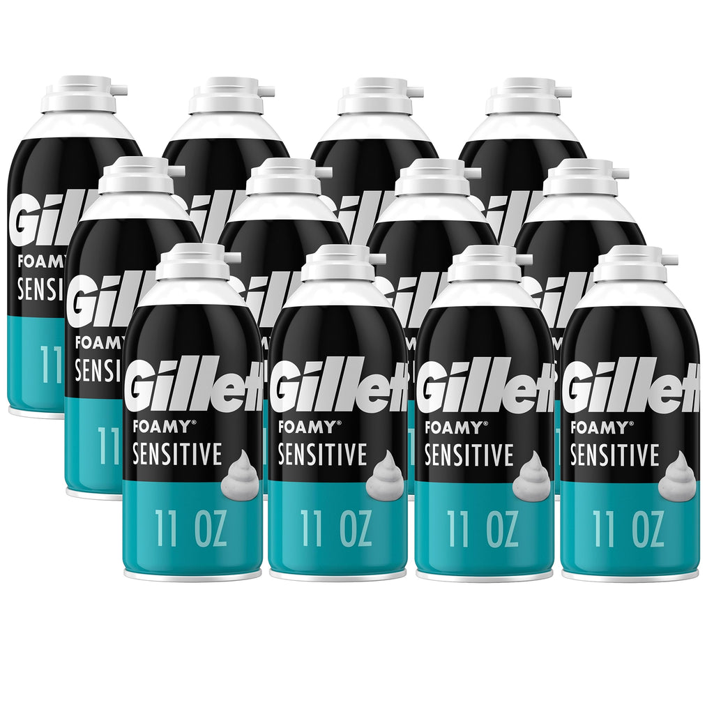 Buy now Gillette Foamy Shaving Cream, Sensitive Skin, 11 Ounce (Pack of 12) at indiglob india