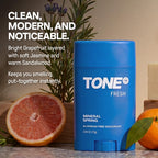 TONE Fresh Aluminum Free Deodorant for Men & Women, 48-Hour Odor Protection, Paraben Free Formula, Dermatologist-Tested, 2.65 oz