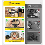 TAZENI Car Mirror for Baby for Rear-Facing Car Seat, Ultra Stable Hook Clip