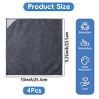 GoClimber 4 Pack Magnetic Microfiber Cleaning Cloth, Dry Erase Erasers Cleaner for Whiteboards, Blackboards, Chalkboards, Glassboards, Home, Office, School, Gray, 10'' x 9.25''