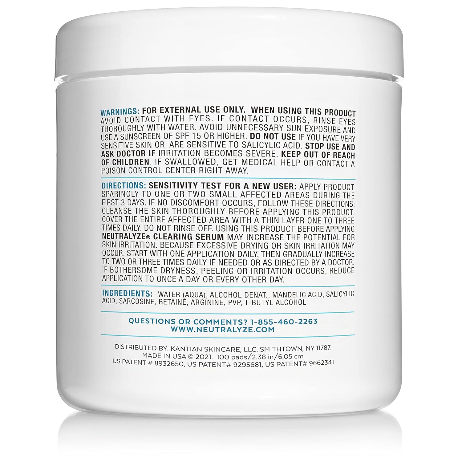 Buy now Neutralyze Exfoliating Acne Treatment Pads (100 Count) - Dual Textured Face Wipes with 2% Salicylic Acid & 2% Mandelic Acid - Toner Pads for Acne Prone Skin, Face & Body Wipes for Teens & Adults at indiglob india