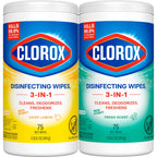 Buy now Clorox Disinfecting Cleaning Wipes Variety Pack, 75 Count Each, Pack of 4 (Package May Vary) at indiglob india