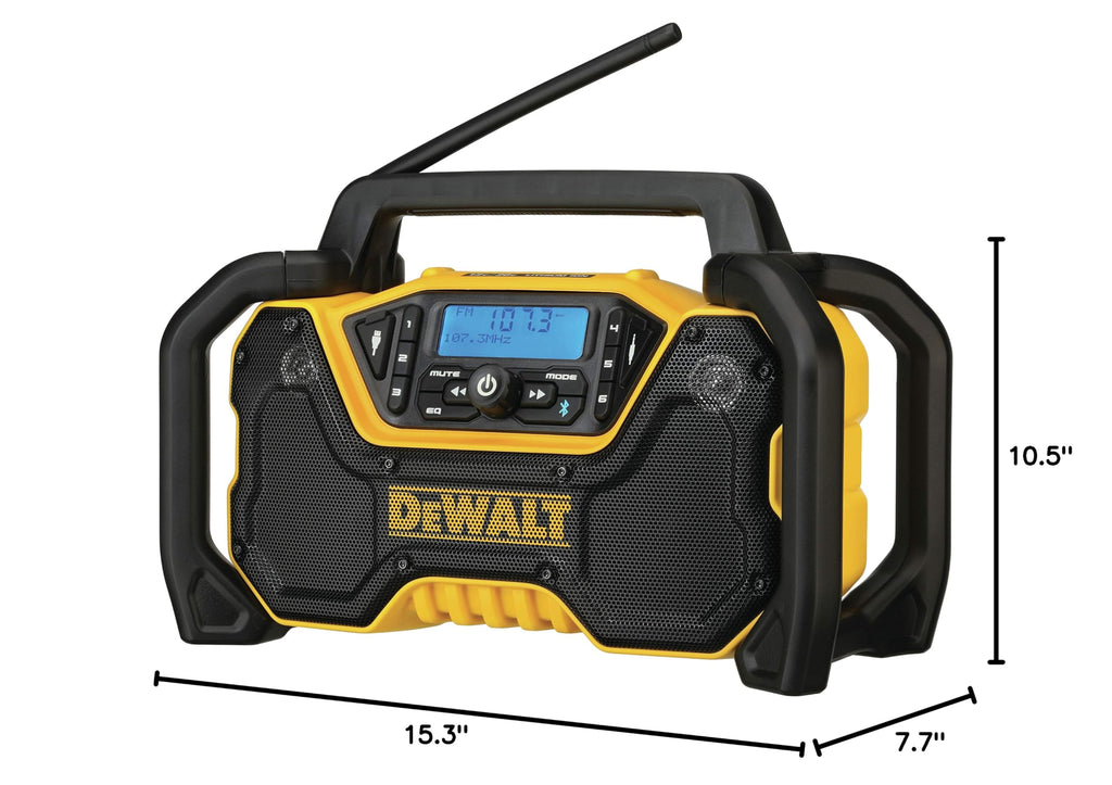 Buy now DEWALT 12V/20V MAX Portable Bluetooth Radio, Cordless, 100 ft Range, 3.5” Subwoofers, Jobsite (DCR028B) at indiglob india