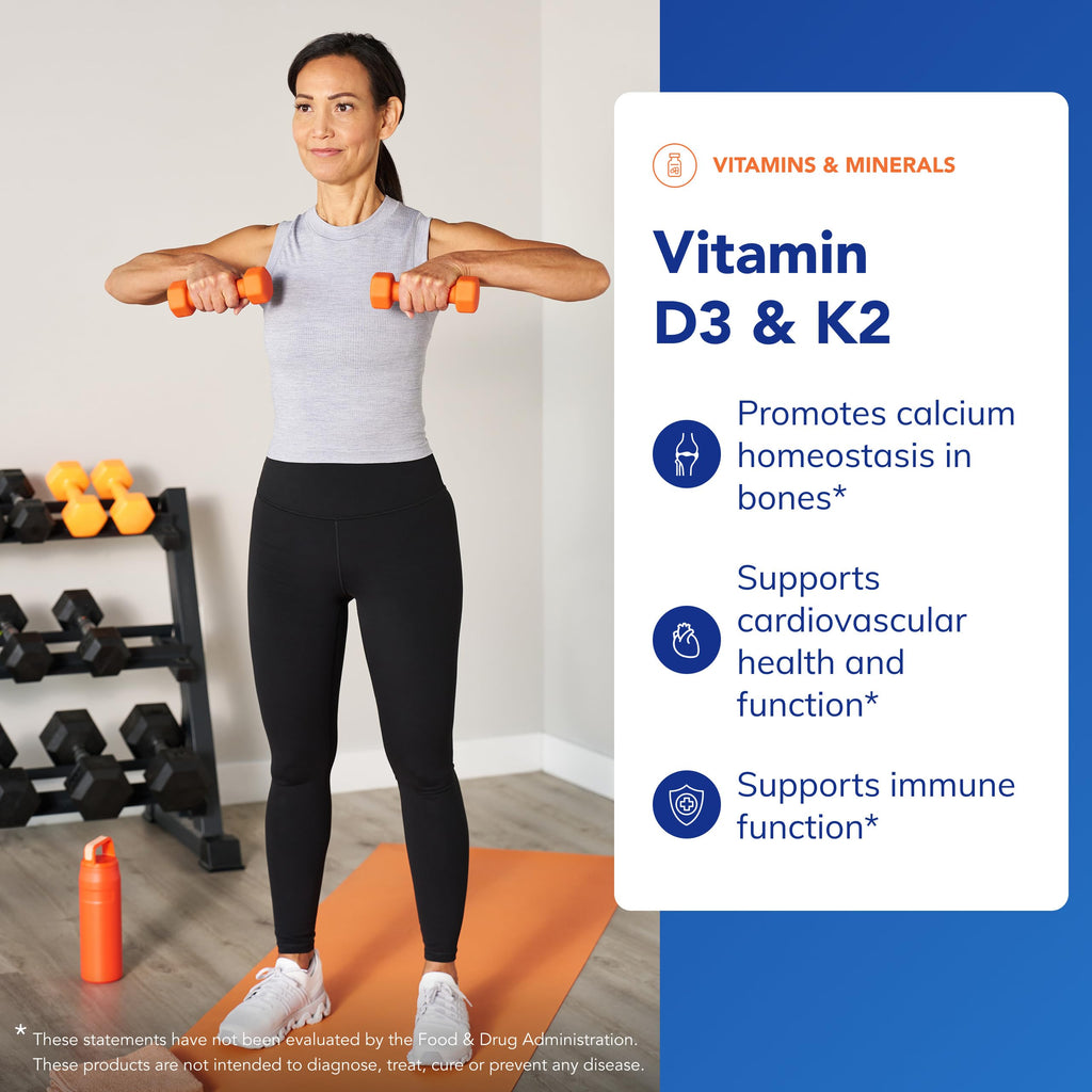 Pure Encapsulations Vitamin D3 & K2, 120 Capsules | Bone and Vascular Health Support*, Immune Function Support*, Gluten-Free, Non-GMO, with Vitamin D3 and K2