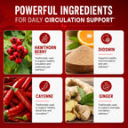 Blood Flow Care Blood Circulation & Leg Vein Support, 120 Capsules | Horse Chestnut, Cayenne Pepper, Diosmin & Butcher's Broom for Healthy Blood Flow, Vascular Function & Leg Comfort