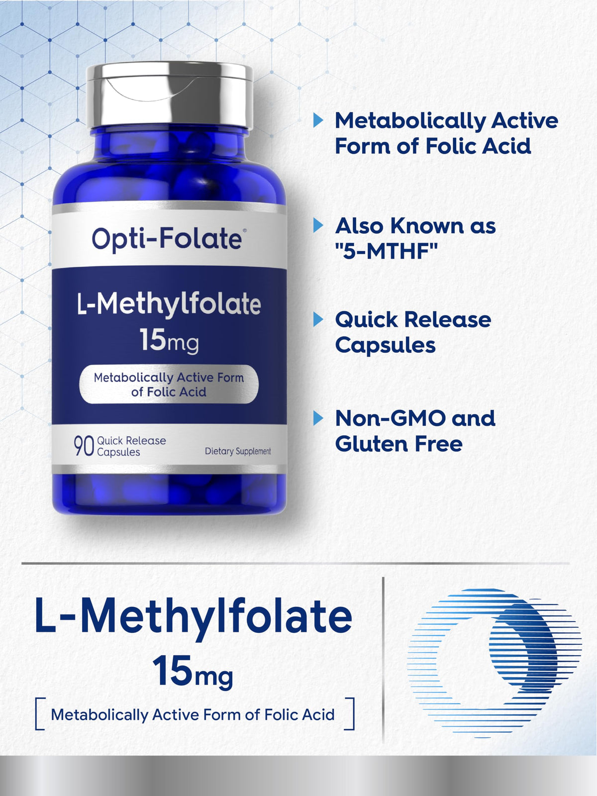 Carlyle L Methylfolate 15mg | 90 Capsules | Max Potency