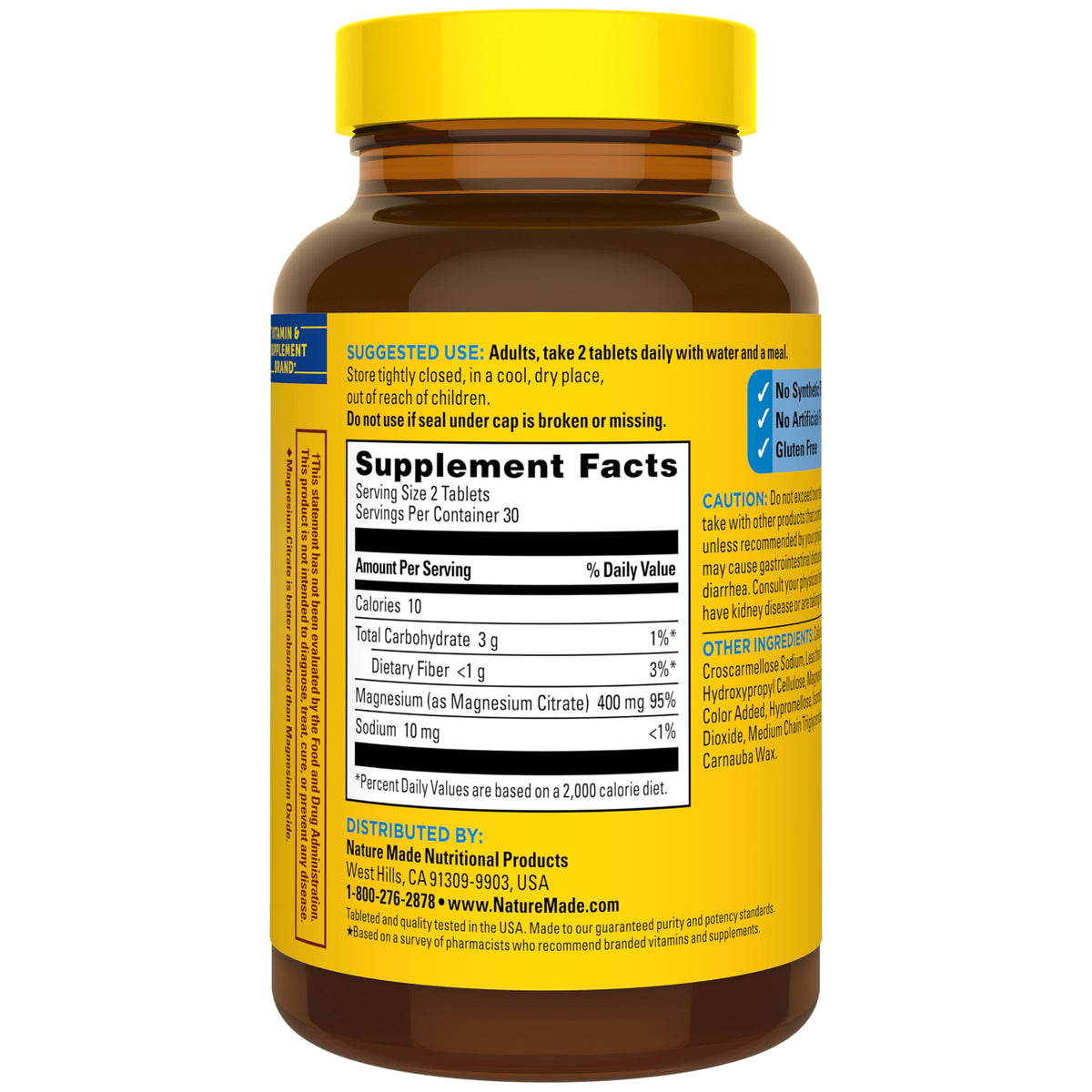 Nature Made Extra Strength Dosage Magnesium Citrate Tablets, 60 Tablets