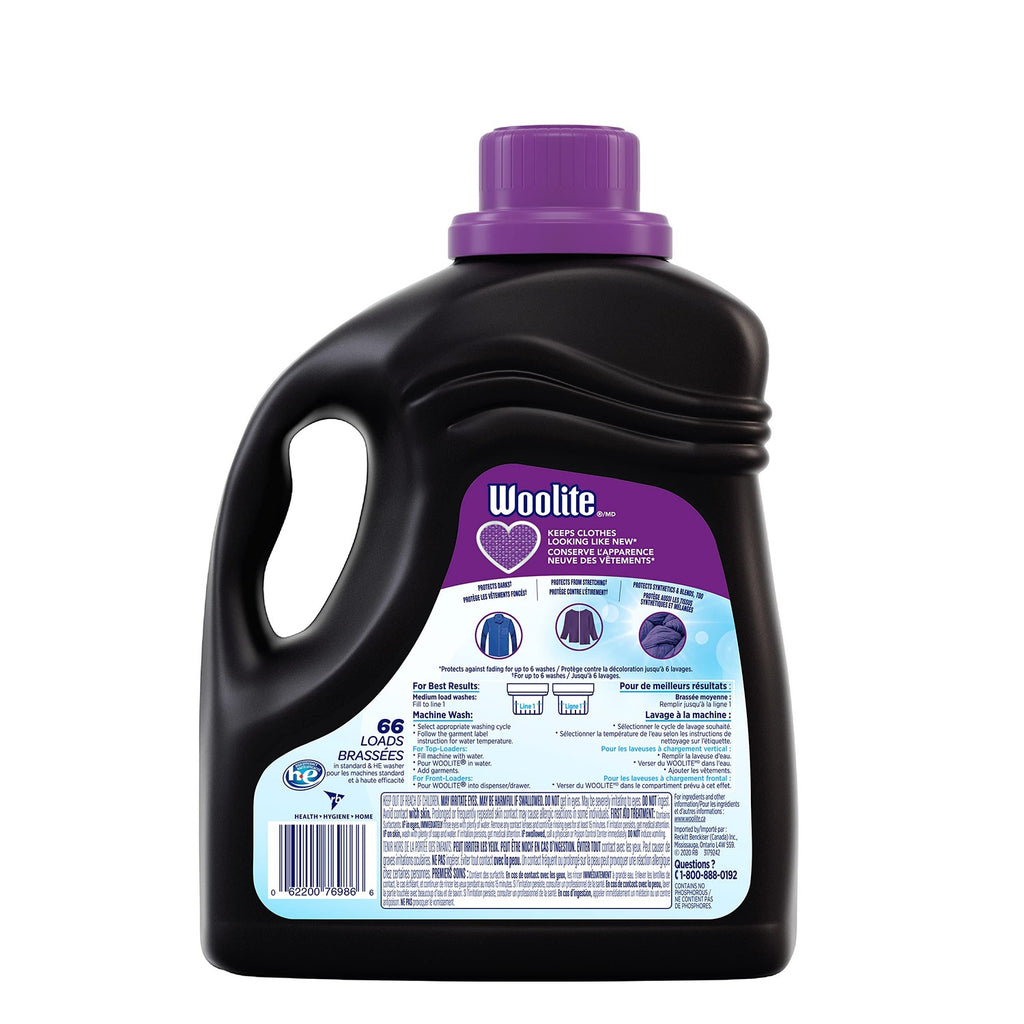 Woolite Darks, Laundry Detergent, Mega Value Pack, 2.96 L, With Colour Renew - Clothes Look New Longer 1 Count, 66 Loads