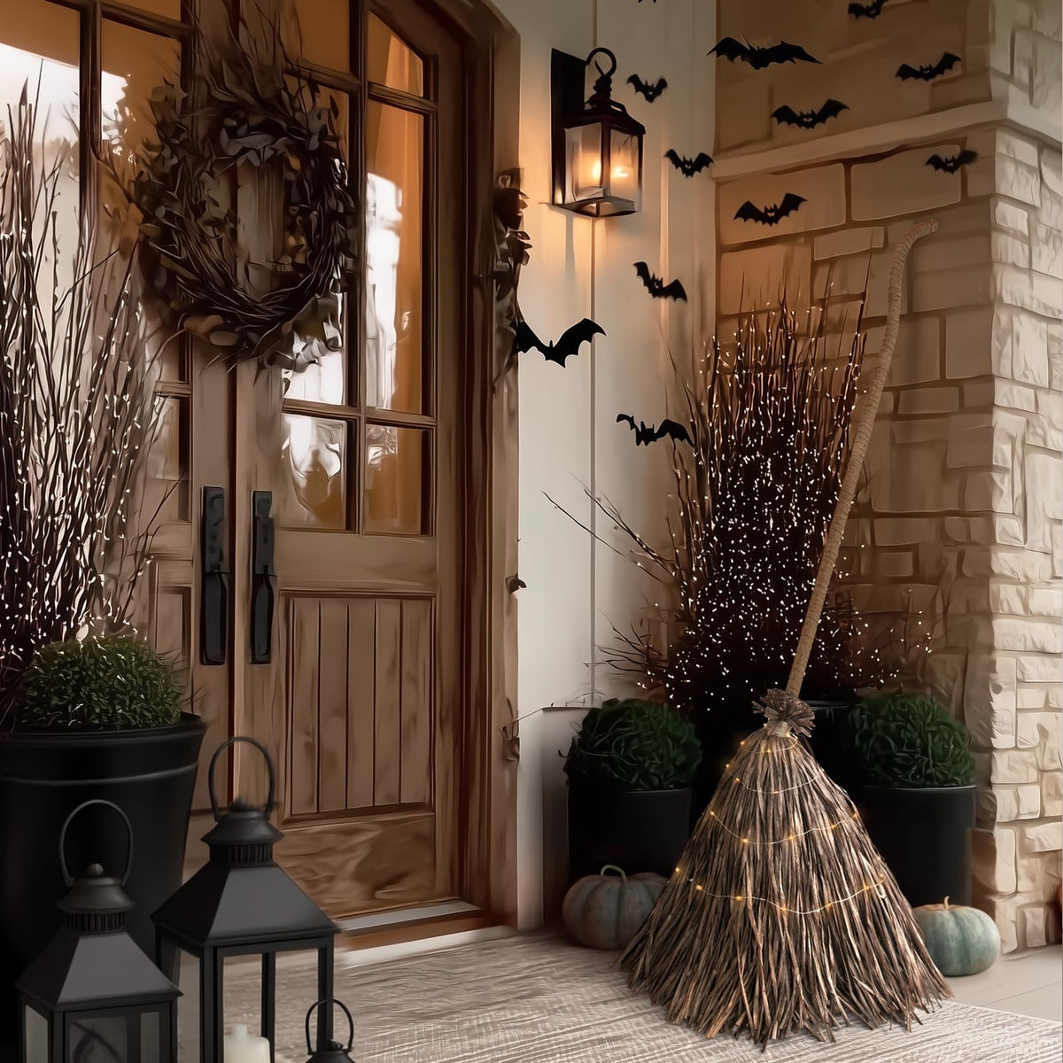 Halloween Decorations - 5.5 Ft Giant Light-Up Witches Broom