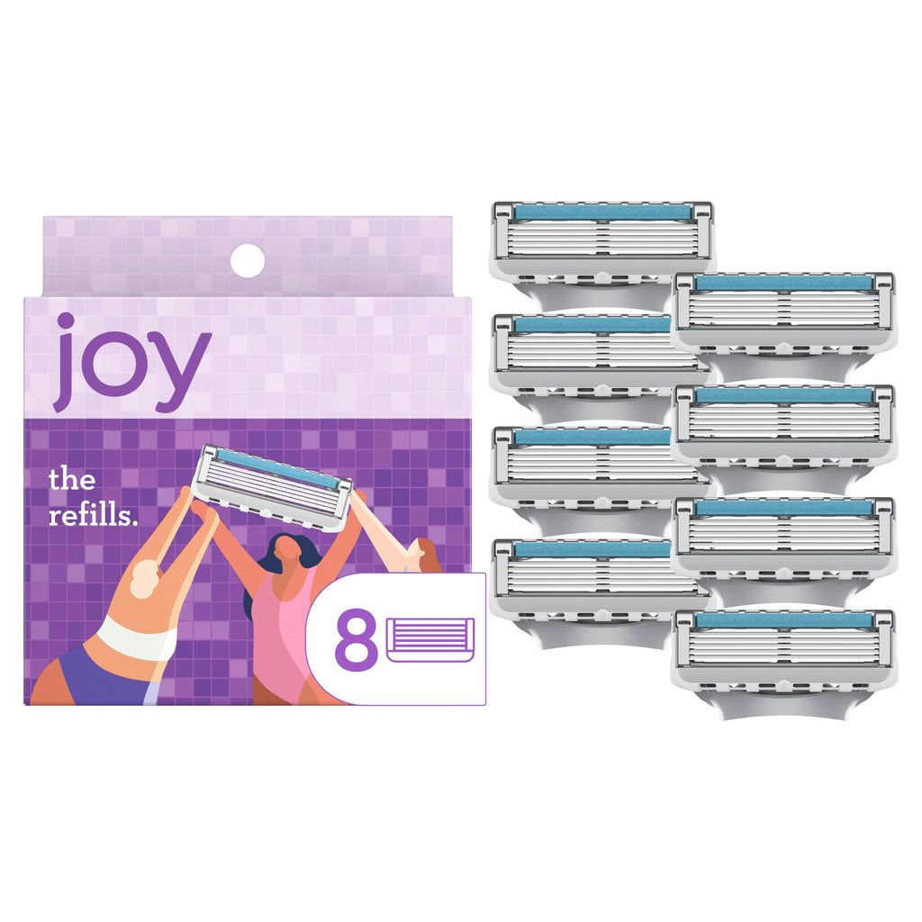 joy Razors for Women, 1 Handle, 4 Razor Blade Refills, Lavender, Lubrastrip to Help Avoid Skin Irritation