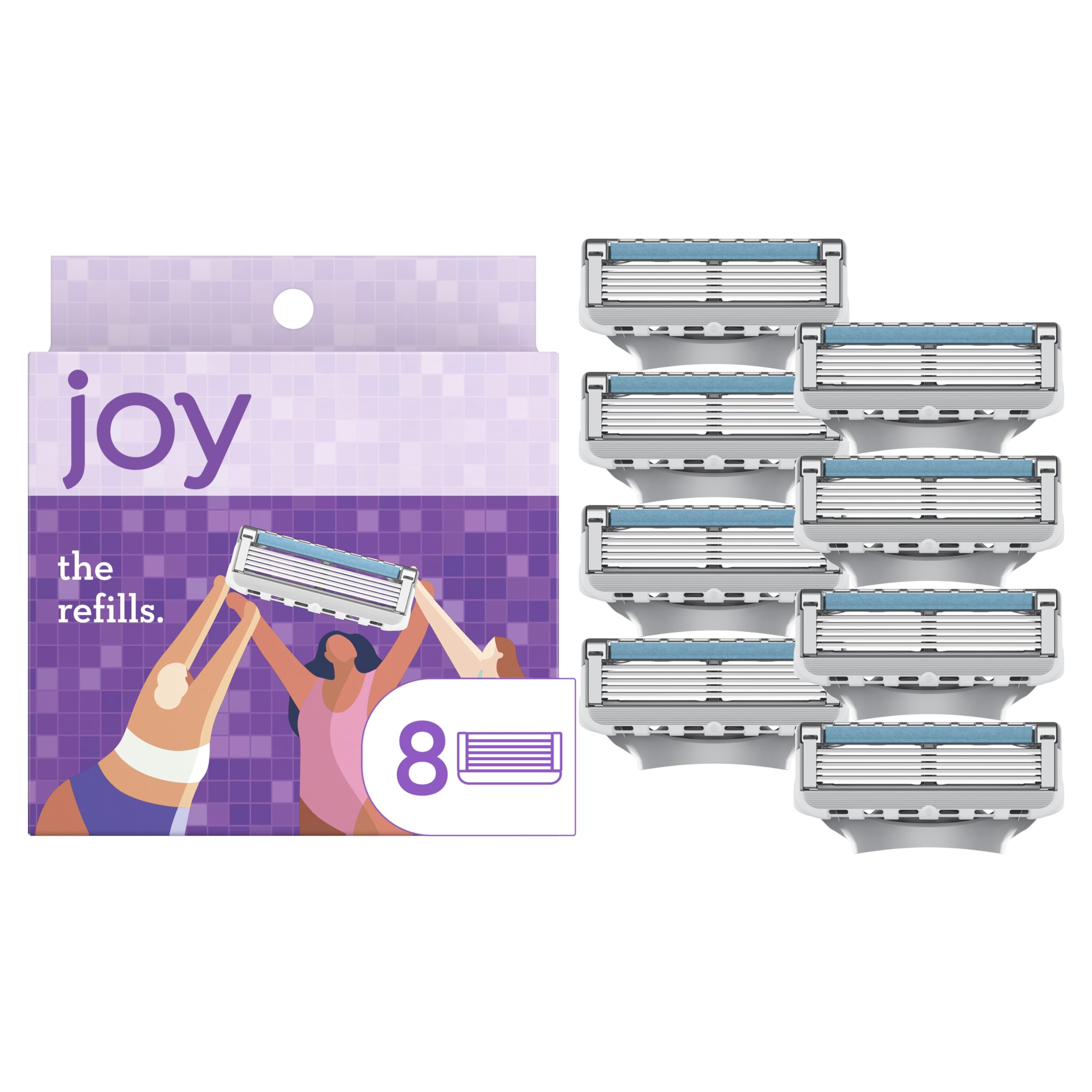 joy Razors for Women, 1 Handle, 4 Razor Blade Refills, Lavender, Lubrastrip to Help Avoid Skin Irritation