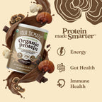 Four Sigmatic Organic Plant-Based Protein Powder | Clean Vegan Protein Elevated with Lion’s Mane, Chaga, Cordyceps and More for Brain Function and Immune Support | Creamy Cacao, 21.16 oz