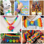 4800PCS Pony Beads Bulk, 24 Colors Kandi Rave Beads for Bracelet Making