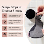 Buy now Kitsch Bar Soap Saver Bag – Patented Mesh Bag Soap Holder for Shampoo and Conditioner Bars - Extends Use & Prevents Soggy Mess - Recycled Mesh Beauty Pouch, Eco-Friendly – Black at indiglob india
