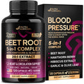 Beet Root Capsules - Healthy Blood Pressure Support Supplement** - 120 Caps | Beet Root for Heart & Circulation Support for Men & Women - with Hawthorn Berry, Hibiscus & Garlic - Nitric Oxide for Energy