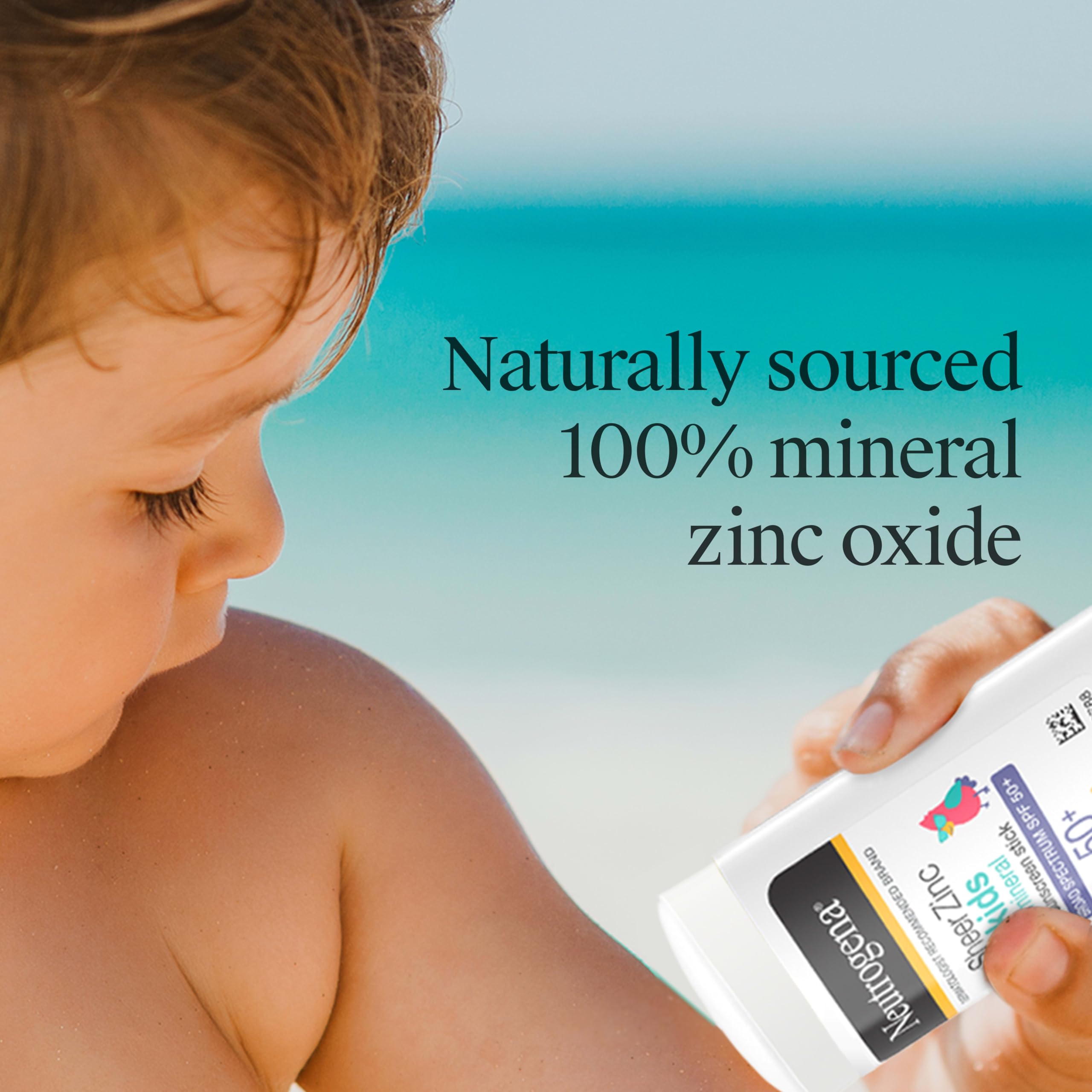 Neutrogena Sheer Zinc Oxide Kids Mineral Sunscreen Stick SPF 50+, 1.5 oz | Broad Spectrum Protection, Water-Resistant Sunscreen Stick, Gentle on Sensitive Skin, Dermatologist Recommended