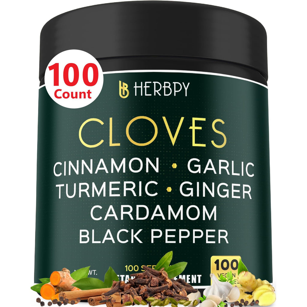 Herbpy 7in1 Clove Supplement 500mg, Support Digestion, Immune, Heart Health