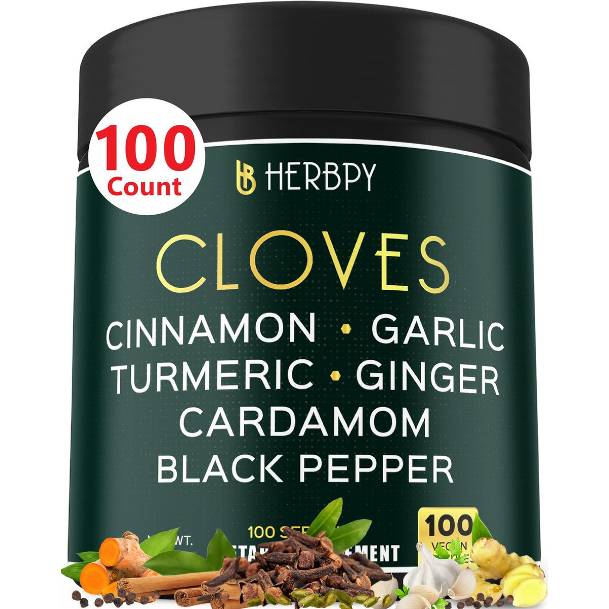 Herbpy 7in1 Clove Supplement 500mg, Support Digestion, Immune, Heart Health