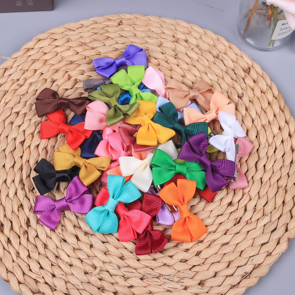 XIMA 70 Pcs 2inch Hair Bows for Baby Girls,Ribbon Bows Clips for Infants