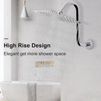Buy now NearMoon S Shaped Shower Head Riser Arm, Shower Extender Arm with Flange, Standard 1/2" Connection- Bathroom Accessory, 10 Inch (1 Pack, Chrome) at indiglob india