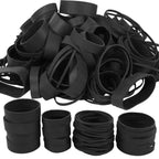 Rubber Bands Assorted Sizes Black Elastic Bands for Office Supplies 0.5lbs