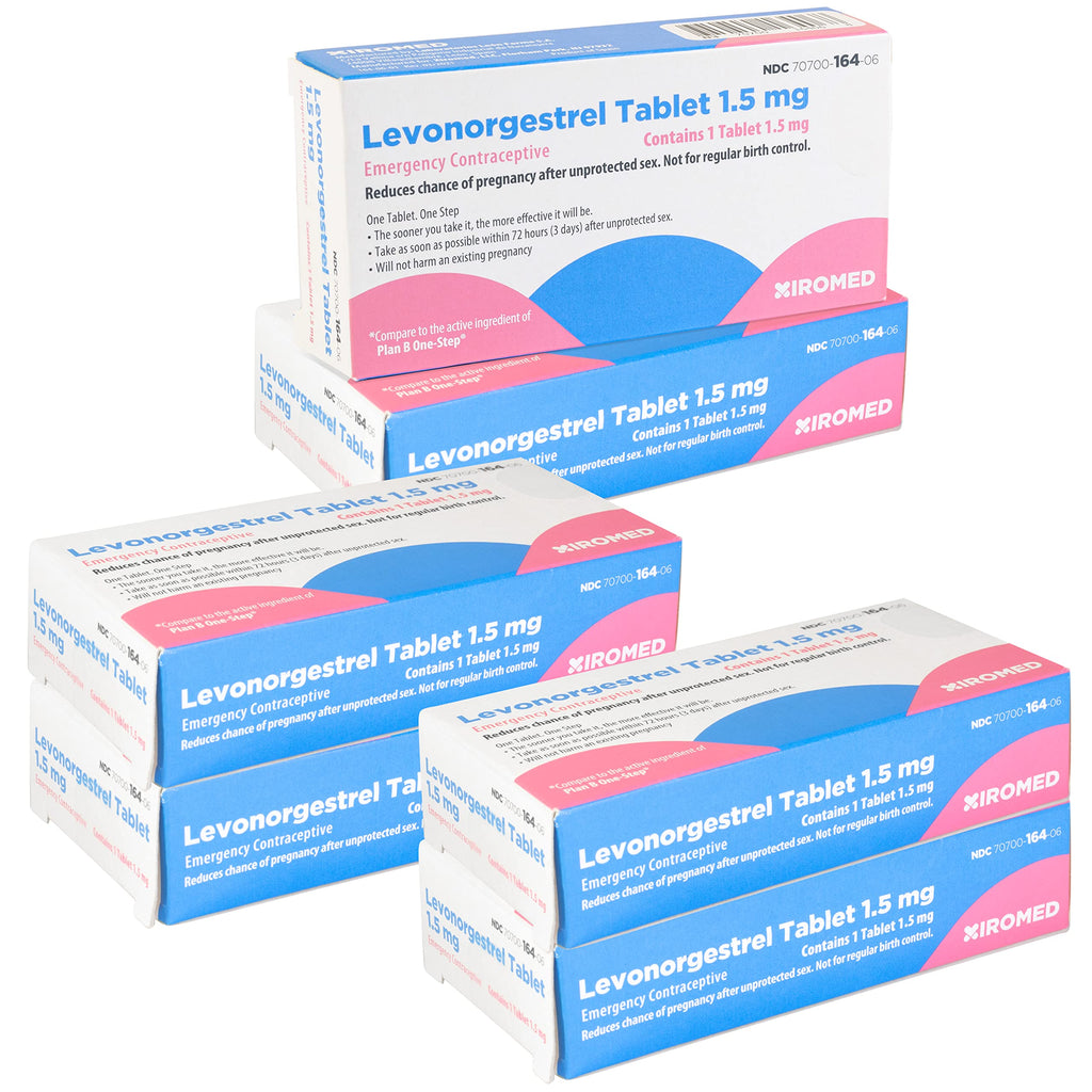 Xiromed Emergency Contraceptive Pill for Women (6 Pack) - 1.5 mg Levonorgestrel Tablet - Reduces Chance of Pregnancy After Unprotected Sex - Compare to Plan B One-Step - Take Next Morning