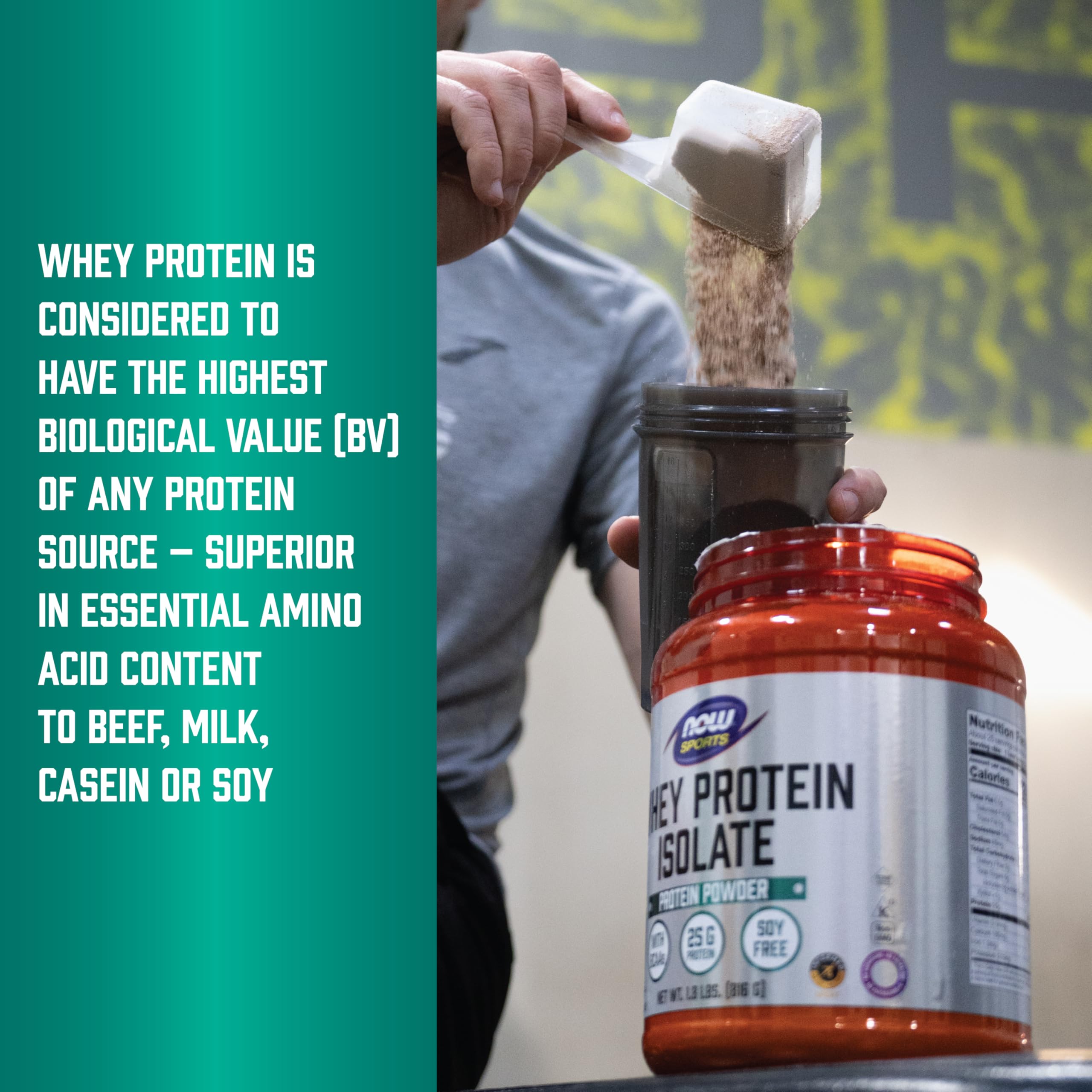 Buy now NOW Foods Sports Nutrition, Whey Protein Isolate, 25 g With BCAAs, Unflavored Powder, 10-Pound at indiglob india