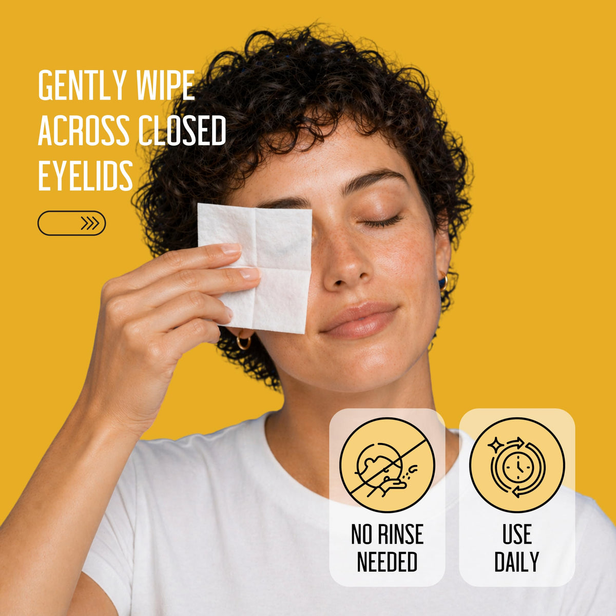 100 Pcs Manuka Oil Eyelid Wipes for Sensitive Lid Care & Eye Hygiene, Gentle Daily Eyelid Cleansing Wipes with Chamomile & Aloe Vera, Biodegradable, Free From Parabens & Sulfates