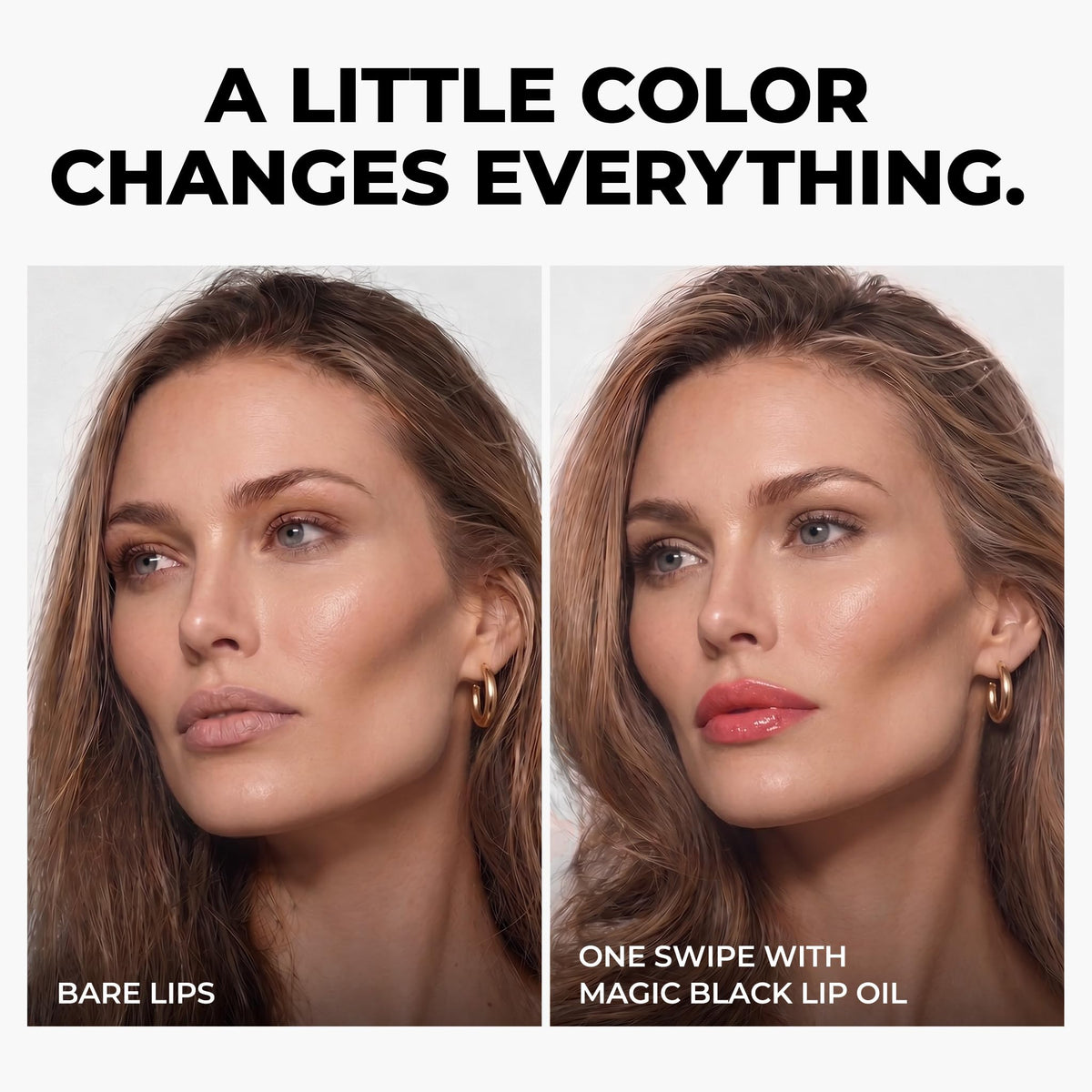 Chillab Magic Black Plumping Lip Oil 0.17oz, Hydrating Color-Adapting Tint