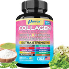 Collagen Peptides Types I, II, III, V & X, Biotin & Keratin, 270 Capsules | With Biotin, Keratin, Hyaluronic Acid, MSM, Zinc, Quercetin, Vitamins A, C, E, Magnesium & Folic Acida