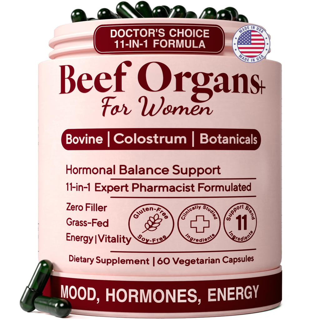Beef Organ Supplement for Women, 11-in-1 Grass-Fed with Liver & Muira Puama