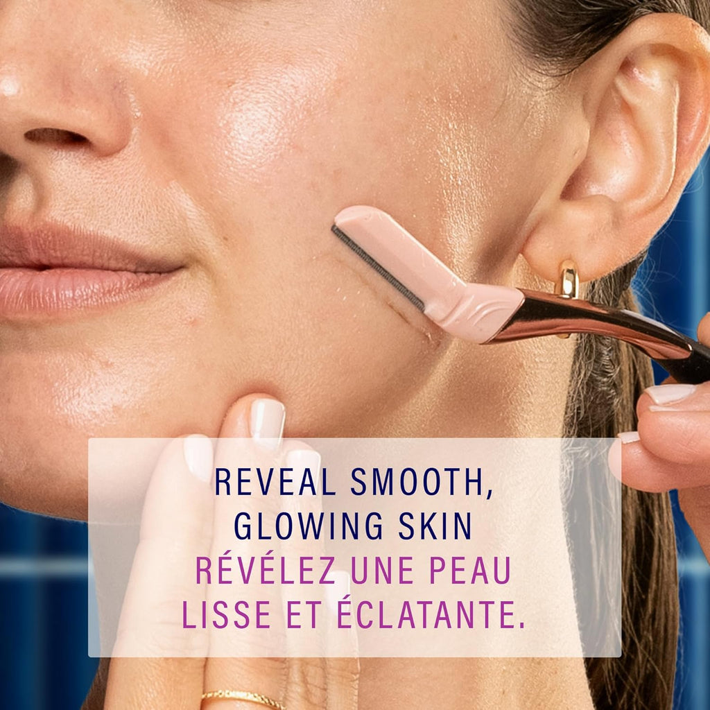 Buy now Schick Hydro Silk Dermaplaning Wand, Dermaplaning Tool for Face | Dermaplane Razor for Women Face, Eyebrow Razor, Peach Fuzz Remover, Includes 1 Weighted Metal Handle with 6 Refill Blades at indiglob india